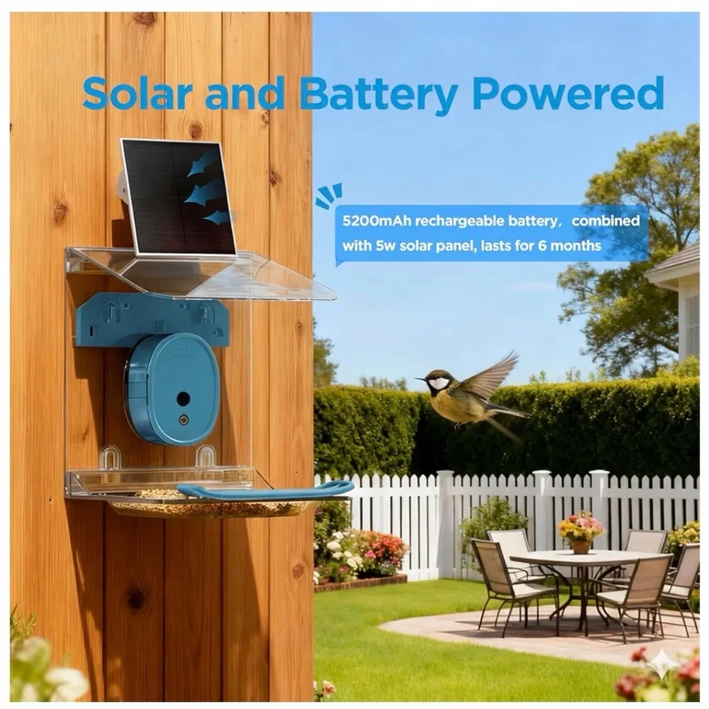 Bird Feeder with Camera - Blue
